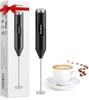 Mousseur À Lait Electrique - BONSENKITCHEN - Acier Inoxydable - Fonctionne À Piles - Noir - Mélangeur Puissant