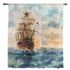 Oil Painting Style Pirate Boat Sheer Curtains for Living Room Decoration Window Curtains Kitchen Tulle Voile Organza Curtains