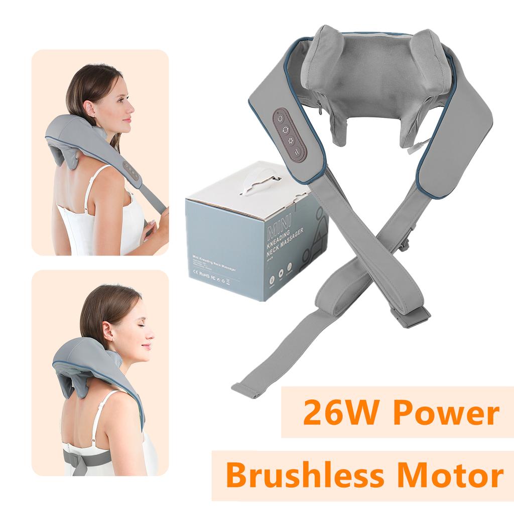 Foreverlily 26W Brushless Motor Neck And Shoulder Massager Wireless Shoulder And Back Kneading Massage Shawl Neck Masajeador