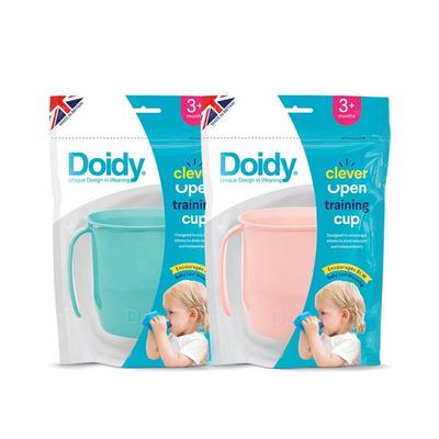 Doidi Vicky Peg Cup, мятный, нежно-розовый, 2 предмета, популярные корейские товары для родителей