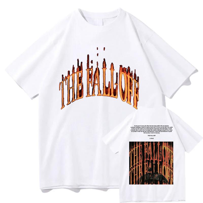 J Cole THE FALL OFF TShirts Graphic Clothing Hip Hop Rap Pure Cotton ONeck Short Sleeve Music Merch Tops Classic Streetwear