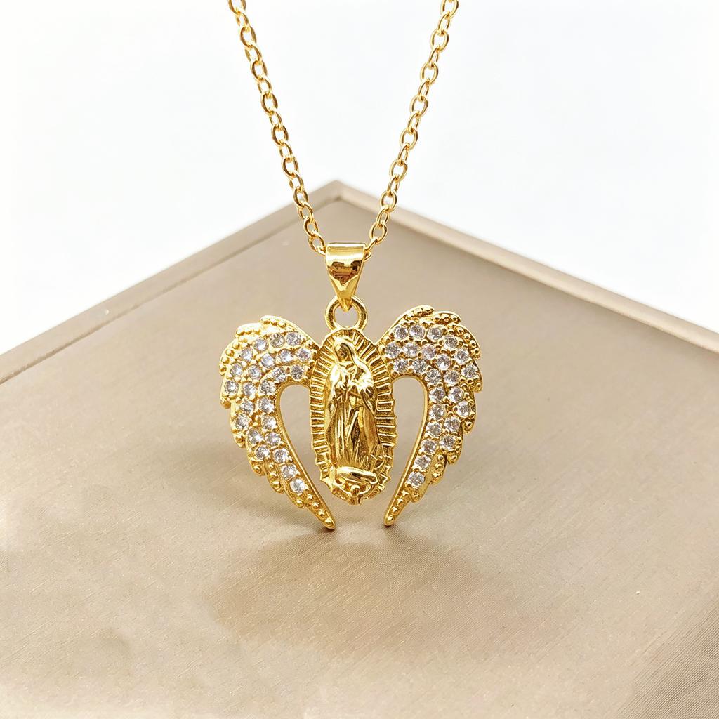 Hot Sale Religious Anchor Jesus Virgin Mary Cross Angel Pendant Necklace Personalized for Man Woman Party New Trend Jewelry Gift
