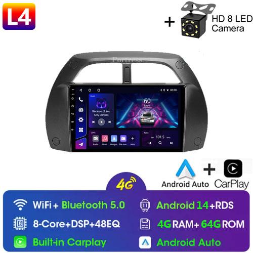 8G+128G CarPlay 2din Android AutoRadio GPS мультимедийный проигрыватель для Toyota RAV4 Rav 4 2001 2002 2003-2006 DSP IPS 2 DIN стерео