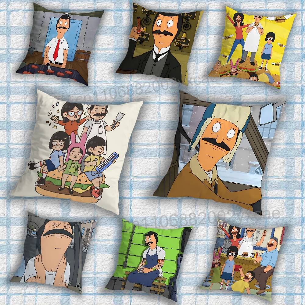 Insomnibob Bobs Burgers Наволочка Наволочка против пылевых клещей Невидимая молния шелковистый короткий плюш Чехол на подушку для дивана