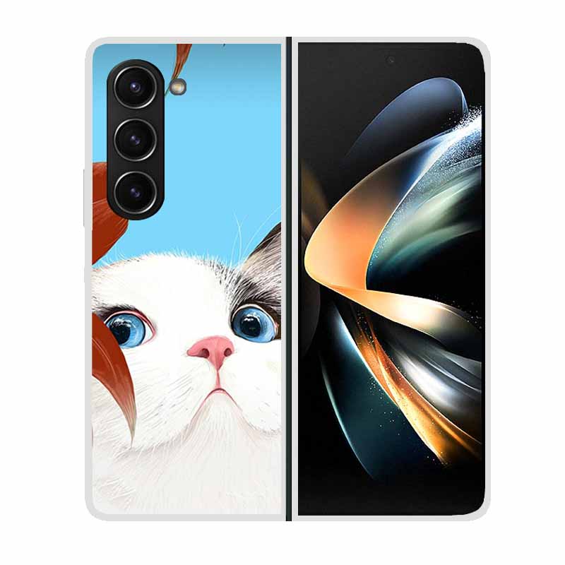 Для Samsung Galaxy Z Fold 2 3 4 5 Чехол для телефона Ударопрочный Жесткий Пластик Capa Милые Кошки Собаки Coque Защитный Прозрачный Прозрачный Capa
