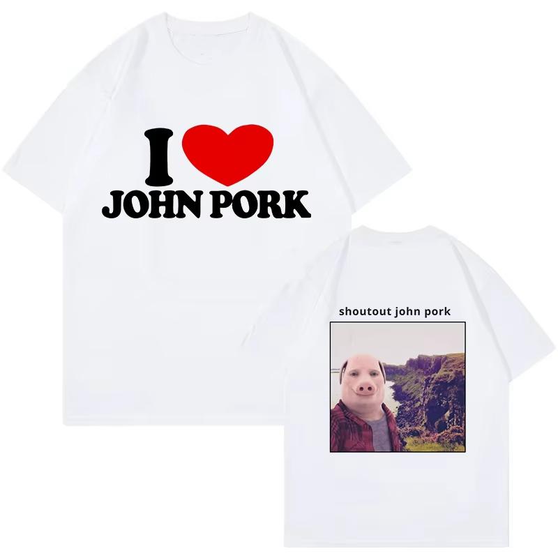 Смешные Мужские Женские Свинья Футболки Топы John Pork Is Calling Answer Call Phone Рубашка Футболка 90-х Готическая Хип-хоп Футболка Уличная Одежда