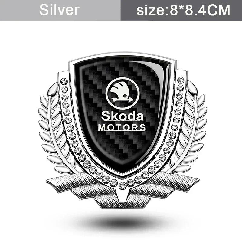 WMZW4 3D Car Window Sticker Exterior for SKODA Emblem Superb 3 Fabia 1 Kodiaq Octavia A7 A5 Karoq RS Yeti Side Decals Alloy Logo Badge
