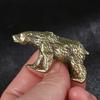 Antique Yellow Copper Polar Bear Ornament - Solid Hand-Held Animal Decoration and Tea Pet