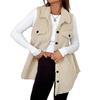 Women's Fuzzy Fleece Vest Casual Oversized Sleeveless Sherpa Jacket Button Down Fluffy Vest