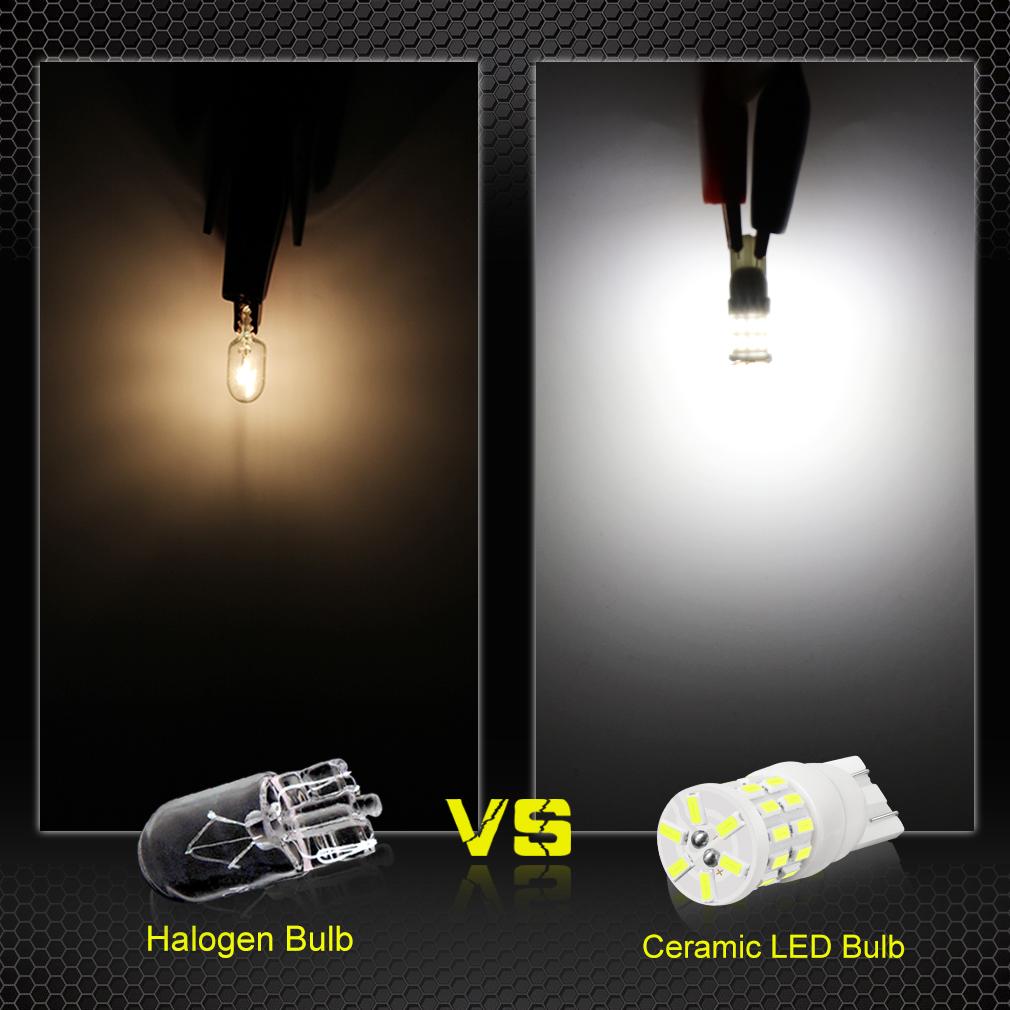 1Pc Ceramic T10 W5W 194 168 LED Bulb 3014 30SMD Auto Reading License Plate Light Marker Lamp Wedge Side Bulb Car Lights 6000K White 12V