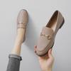 Small Leather Shoes Women's Single Shoes Spring and Autumn New Versatile One-pedal Flat Bottom Retro Large Size 41-43
