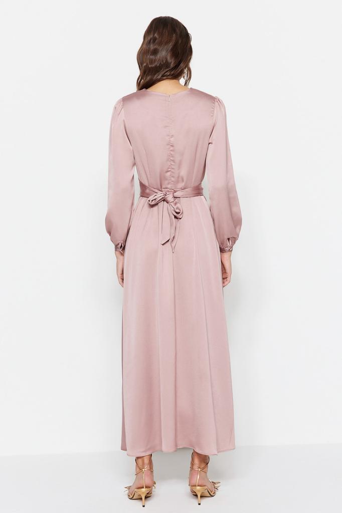 Женская мода новое вечернее платье в стиле хиджаб цвета экрю двубортное детальное свадебное длинное вечернее платье для особого дня