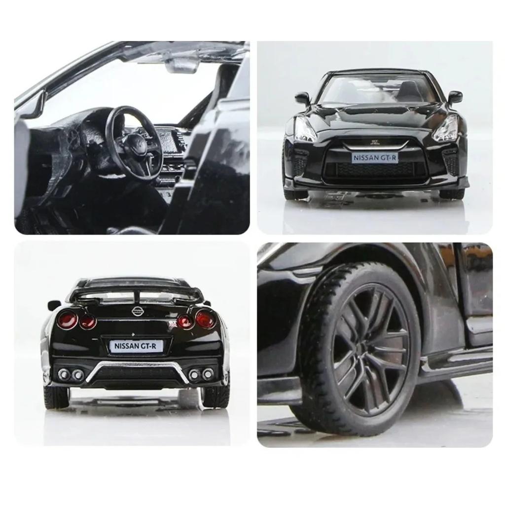 1/36 Nissan GTR Металлическая модель автомобиля Игрушки для мальчиков Литая модель автомобиля с инерционным механизмом Коллекционная машина для детей Подарки Игрушки для взрослых