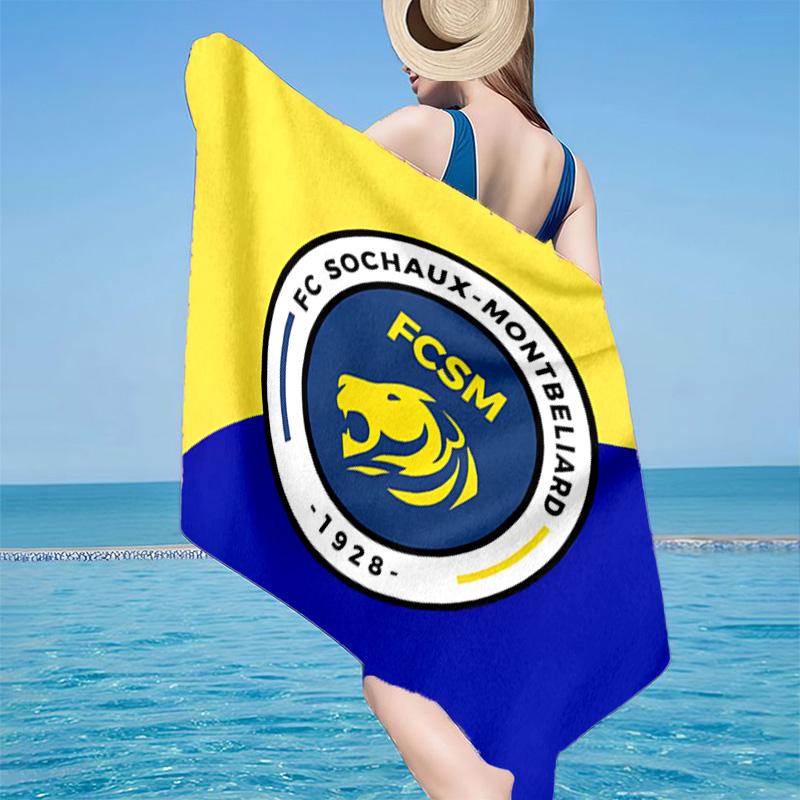 1PC Sochaux-montbeliard Crest Beach Towel - Soft, Absorbent Microfiber, Lightweight, Ideal for The Beach, Parties, Travel, Camping fan gifts