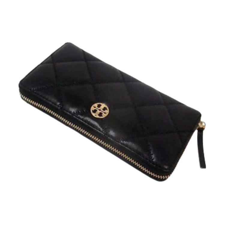 Tory Burch Кошелек женский Willa с металлической эмблемой, на молнии, кожаный, черный 159228-001