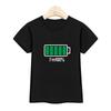 3-13 Years Elder Kids Fashion Battery Graphic Print Design Cotton T-shirt Boys Girls Summer Casual Cute T Shirt Sport Cute Top