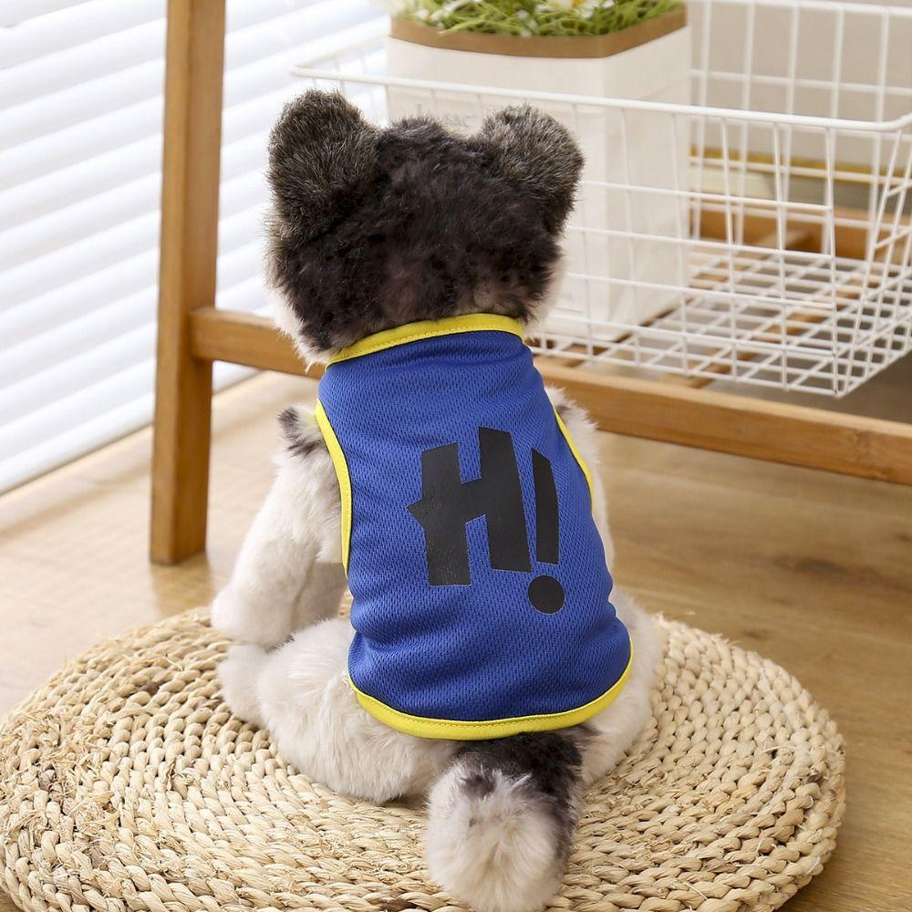 Polyester Cat Sleeveless Vest Breathable Pet Print Vest Cat Apparel Dog T-shirt for Dogs Puppy