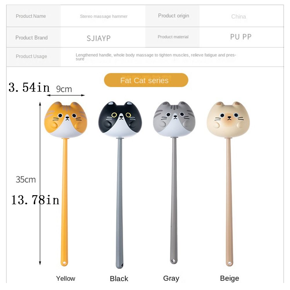 Мультяшный кот, палка для массажа мышц, эластичный перкуссионный массажер-молоток, инструменты для ухода за телом