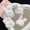 Plush Blush Bunny Hairpin: Cute Pixel Art Animal Head Clip for Girls