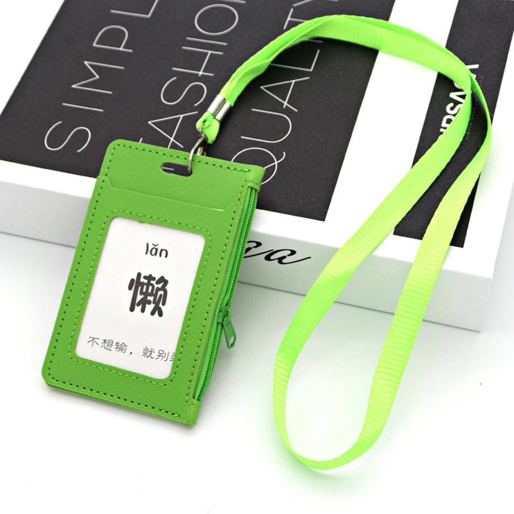 Сумка-ремешок на молнии Кошельки для монет Держатели кредитных карт Держатели удостоверений личности с шейным ремешком Держатель удостоверения личности