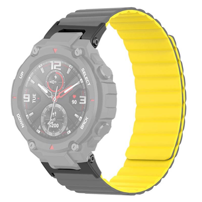 For Huami Amazfit T-Rex/T-Rex Pro Silicone Watch Strap Magnetic Smartwatch Band