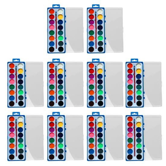 Набор акварельных красок в коробке для детей, смываемые акварельные краски с кисточкой, набор акварельных красок для начинающих, для путешествий, занятий, экскурсий