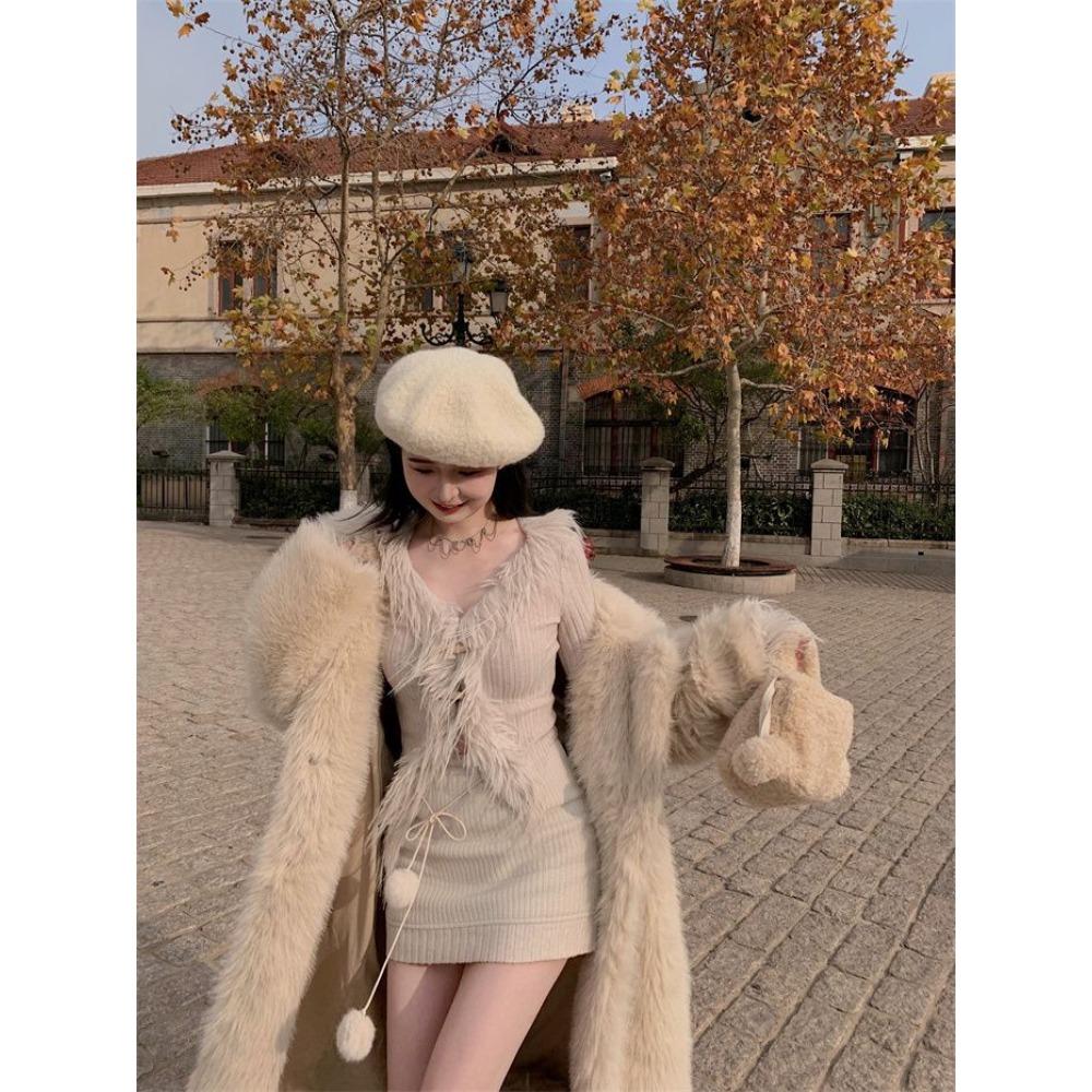 Модное женское пальто удлиненной версии с меховым воротником, выше колена, новое осенне-зимнее, в студенческом стиле, теплое стеганое пальто