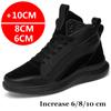 Men Boots Elevator Shoes Hidden Heels Heightening Shoes For Male Increase Insole Optional Height Shoes Man