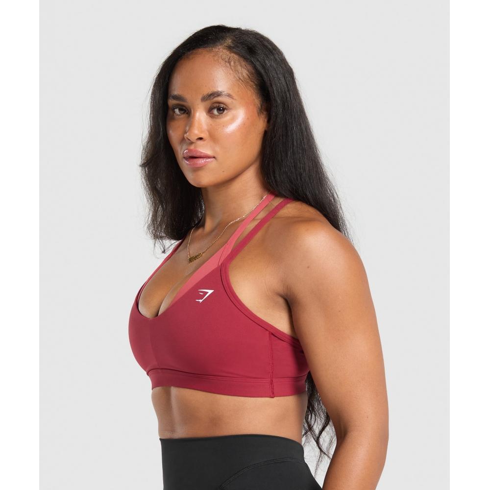 Gymshark Спортивный бюстгальтер Double Up Reps Red Varsity Pink B8a5v Rbx7