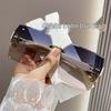 2025 High-End Frameless Two-Tone Gradient Women's Driving Sunglasses – Fashion Trend from Douyin Influencers