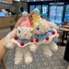 Girlish Heart Lop-Eared Rabbit Plush Pendant: Cute Cartoon Top Hat Keychain & Bag Charm