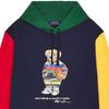 Polo Ralph Lauren FW22 Свитшот мужской с капюшоном и длинными рукавами свободного кроя с прямыми штанинами, с принтом мультяшного медведя в стиле колор-блок, синий 710853351-003