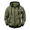 Mens Hooded Zip-Up Sweatshirt Teens Adults Thickened Casual Long Sleeve Pullover In Solid Colors Fall Winter Wear