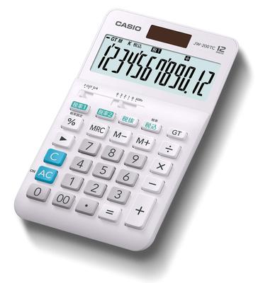 Casio Калькулятор налоговой ставки W 12 разрядов Расчет налога Белый Просто введите JW-200TC-N