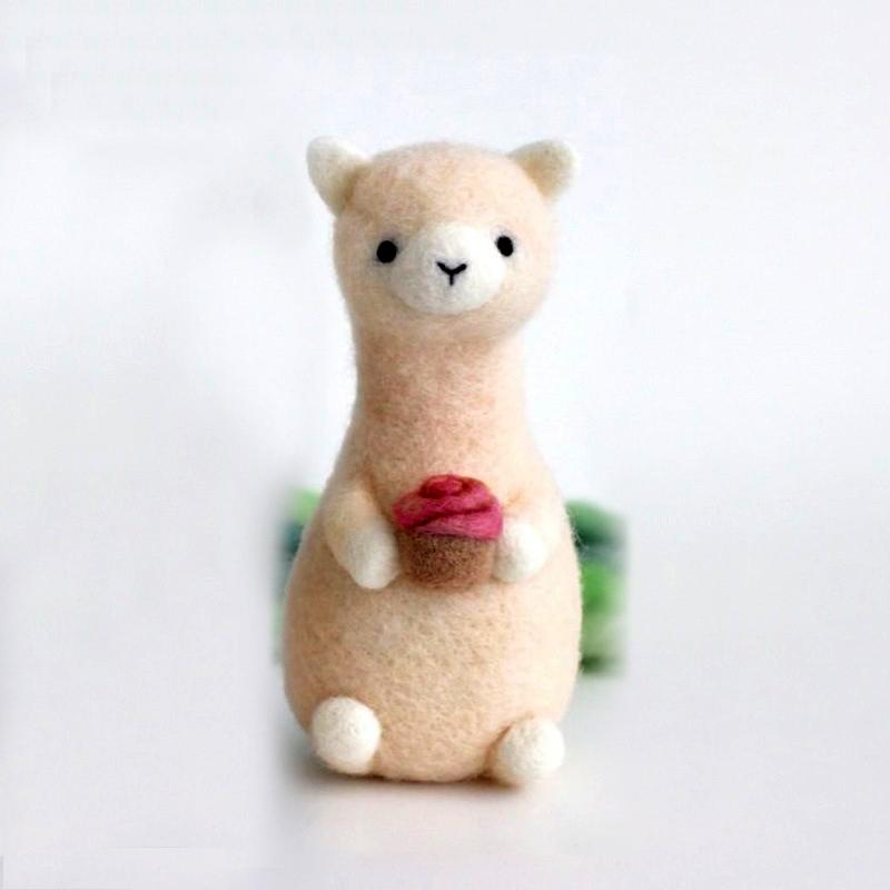 1PC Kid Gift Pack Kit Alpaca Poked DIY Handmade Material Non-Finished Animal Funny Wool Felt Model Doll