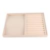 Jewelry Display Tray Bracelet Ring Earring Necklace Holder Storage Plate Case (Beige Flannel)