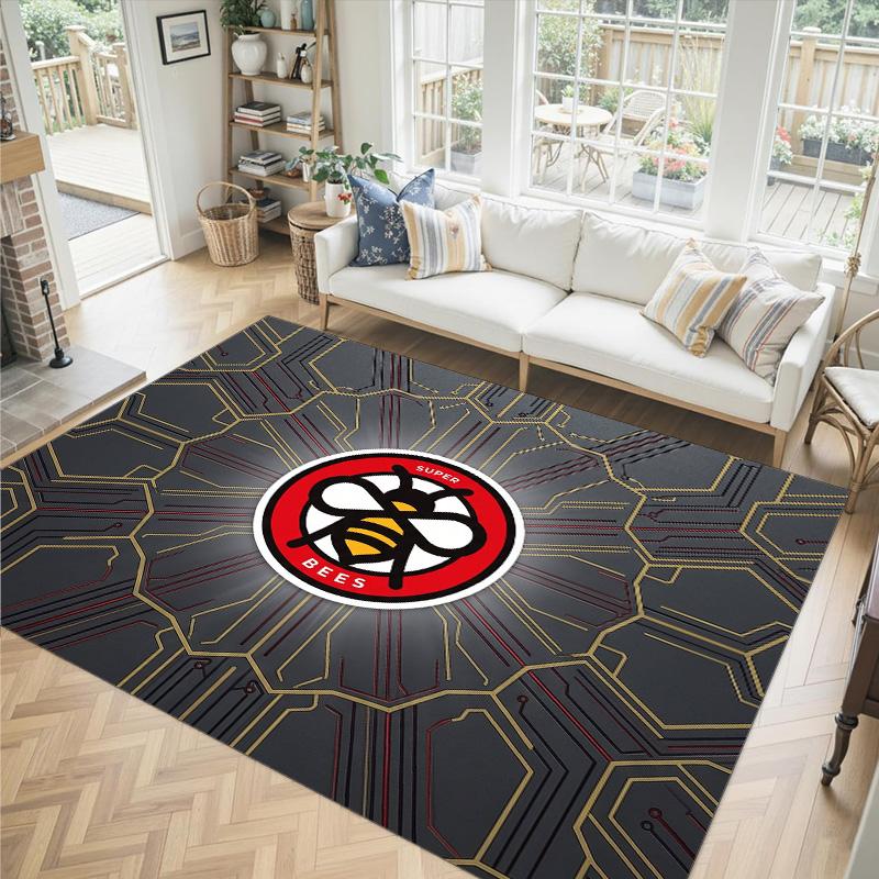Brentford Football Design Crystal Velvet Carpet Cozy Non?Slip Printed Rug For Bedroom Living Room Entrance