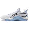 Li Ning Flashing Ling Fabric Shock Absorbing Durable Low Top Basketball Shoes Men Sneakers White Blue ABPU001-2
