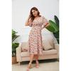 YYFS Women's Fashion Summer Spring Flower Pattern Print Short Sleeve V-Neck High Waist Casual Dresses