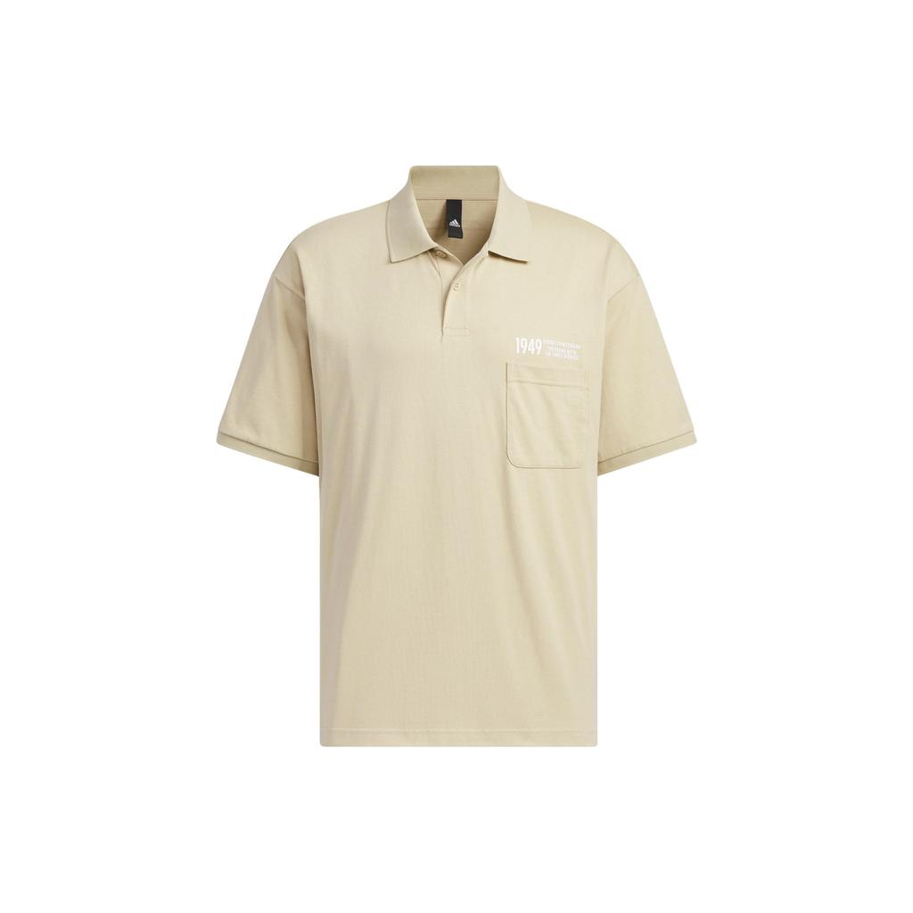 Adidas Verbiage Polo Shirt With Monochrome Chest Lettering Detail Men Tops Prairie-Brown IP3978