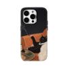 Изысканный чехол-котокафе для IPhone 17AIR 16E 16 15 14 13 12 11 17 Pro Max Plus Двухслойная задняя крышка