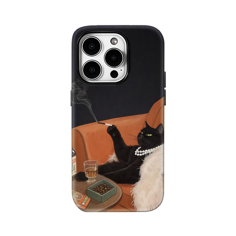 Изысканный чехол-котокафе для IPhone 17AIR 16E 16 15 14 13 12 11 17 Pro Max Plus Двухслойная задняя крышка