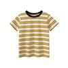 Полосатая футболка с коротким рукавом для мальчиков Летняя детская одежда Топ с рукавом до локтя Детская одежда