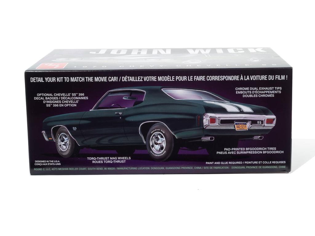 AMT Масштаб 1970 Chevy Chevelle SS Джон Уик Пластиковая Модель 1/25 (AMT1453)
