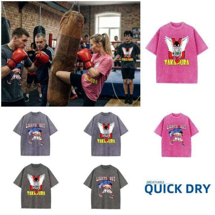 T-shirt Ippo Takamura Skull Cartoon Animation MMA Boxing Muay Thai Kickboxing Print 3D Training Short Sleeve Fitness Gym Workout Sport Unisex