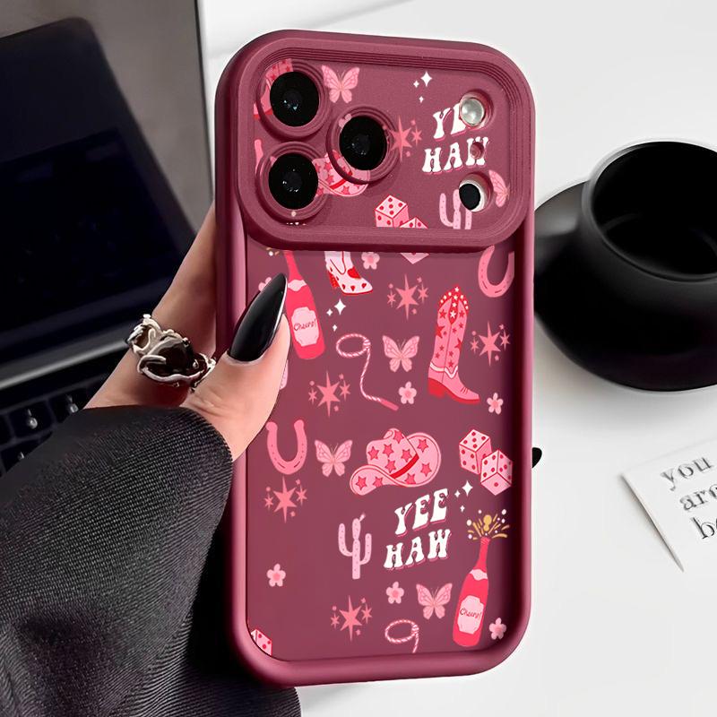 Pink High Heels Pattern Phone Case For iPhone 17 Pro Max Funda iPhone 16 Pro Max 15 14 13 12 11 16e Air TPU Silicone Soft Cover