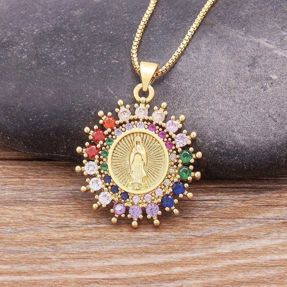 Jewelry Women Religious Virgin Mary Pendant Believer Necklace Party Holiday Gift