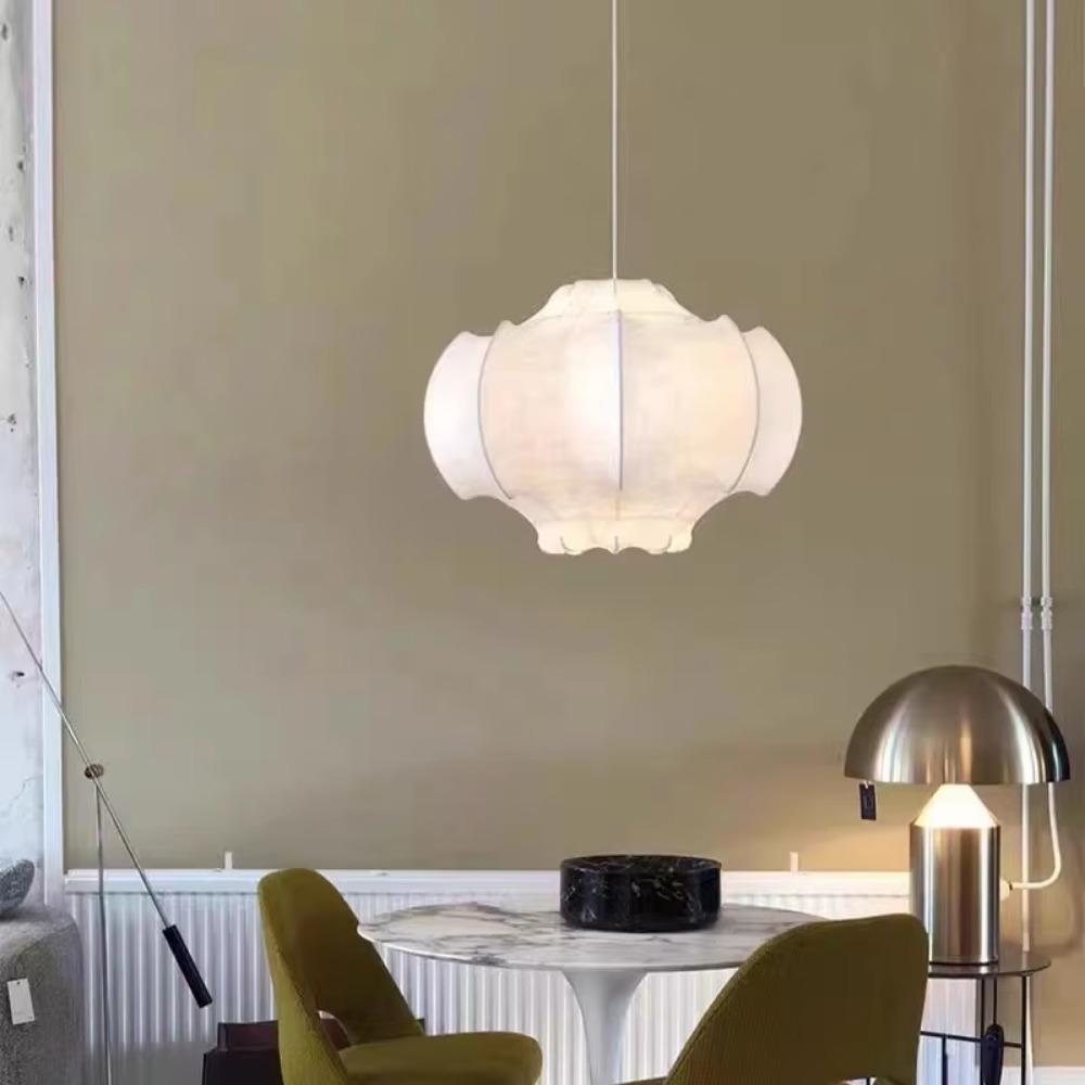 Japanese Nordic Decorative E27 Suspension Art Cloth Design Hanging Ceiling Light Silk Pendant Lamps Lighting Chandelier