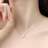 925 Silver Gold Plated Circle Cubic Women's Necklace