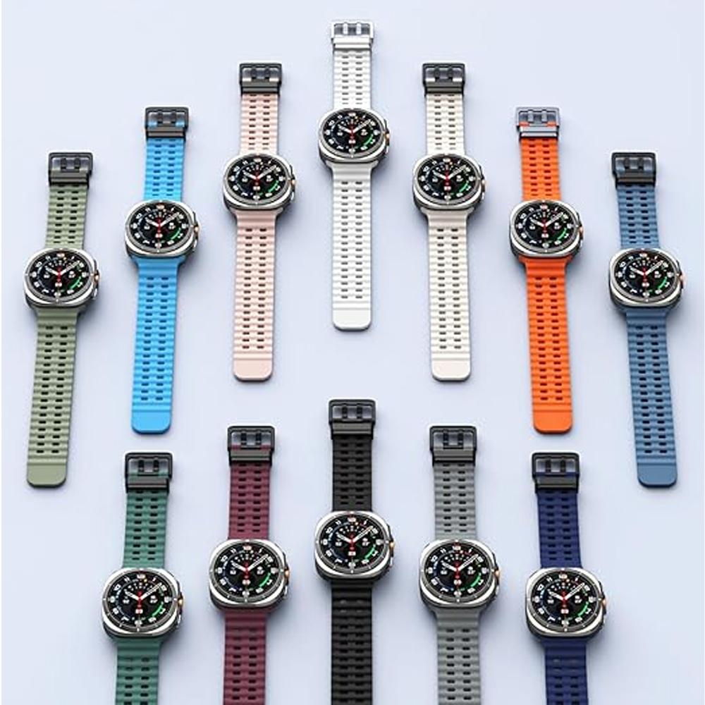 Оригинальный ремешок для Samsung Galaxy Watch Ultra 47 мм аксессуары Морской силиконовый спортивный браслет Correa Galaxy Watch 7 Ultra ремешок
